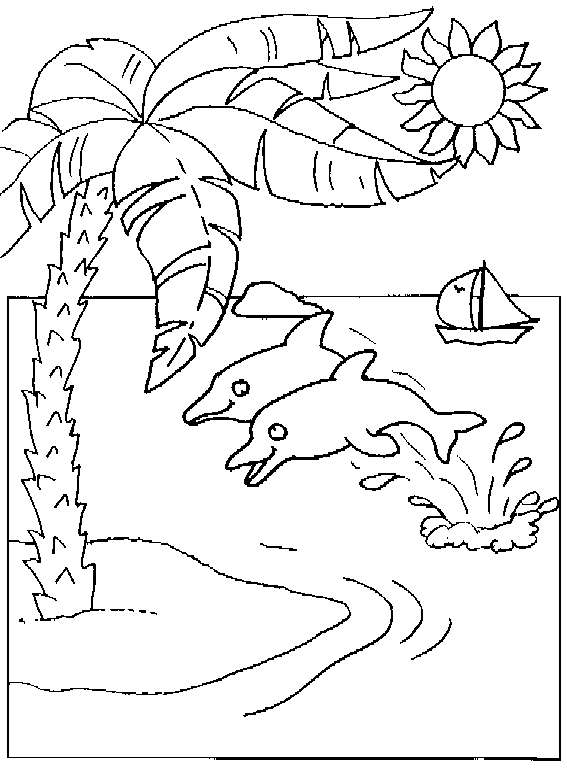 palm tree sunset coloring pages - photo #10